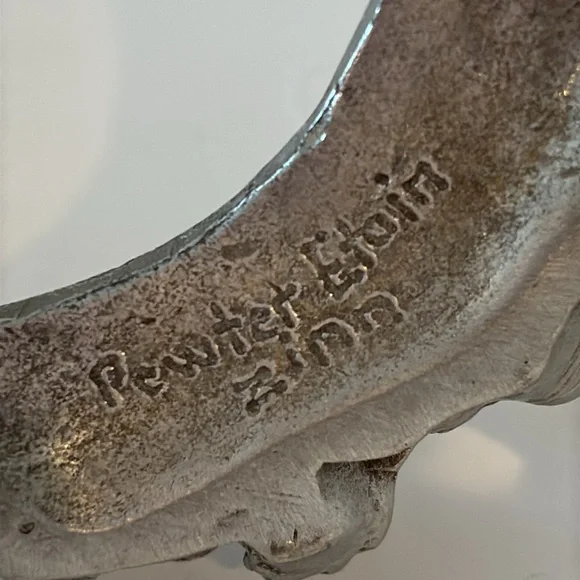 Vintage pewter holiday themed candle holder SET by Seagull Canada 1994 - Picture 10 of 14